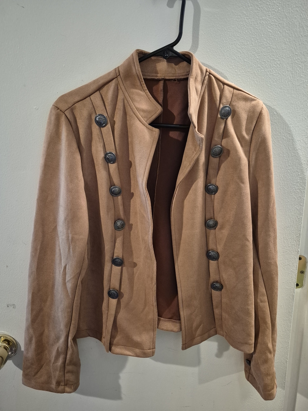 Women's Tan Military-Style Button Jacket